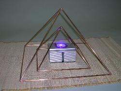 Copper Pyramid, Pyramid set, Riki, yoga, meditation, modern art, ufo, egyptian, yoga, magic, office accessories.